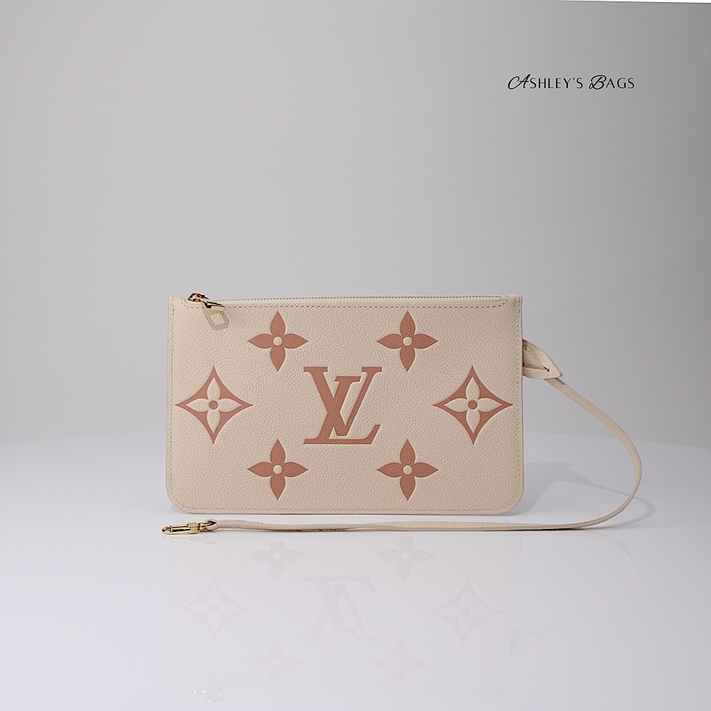 Louis Vuitton MM Neverfull Monogram Empreinte Giant In Crème Rose Trianon Pink - Picture 10 of 15